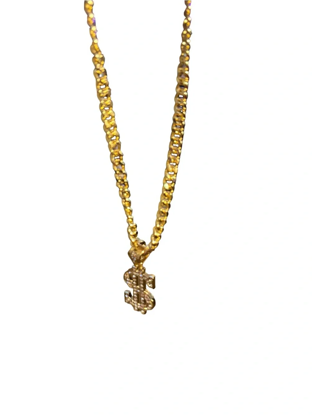 Gold tone 18 “ chain with $ pendant NIP